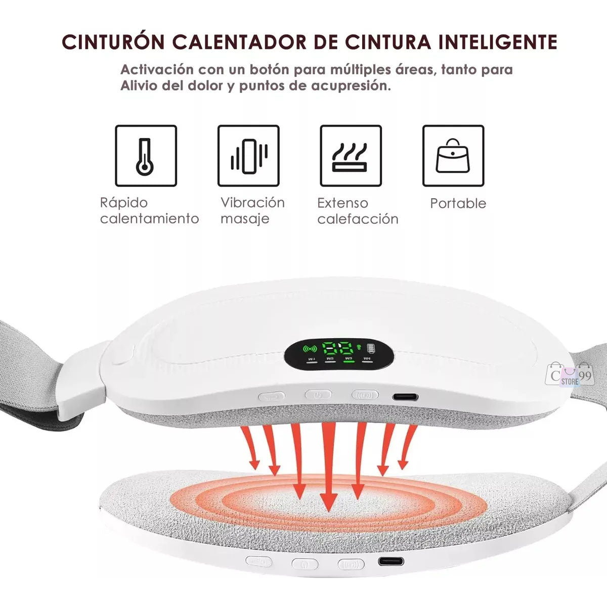 Cinturón De Calor Para Cólicos Recargab